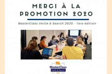 Merci à la promotion 2020 de la MasterClass Veille &amp; Search  ... Image 1